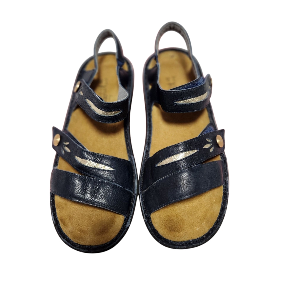 Naot Black and Tan Sandals with Velcro Closure